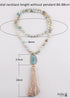 Boho Necklace, RH Amazonite Jasper, Moon Stone, Green Brown, Pink